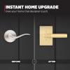 Kwikset Prava Entry Door Knurled Handle with Lock and Key, Secure Keyed Reversible Lever Exterior, for Front Entrance and Bedrooms, Satin Brass, Pick Resistant Smartkey Rekey Security and Microban(Satin Brass)