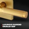Kwikset Prava Entry Door Knurled Handle with Lock and Key, Secure Keyed Reversible Lever Exterior, for Front Entrance and Bedrooms, Satin Brass, Pick Resistant Smartkey Rekey Security and Microban(Satin Brass)
