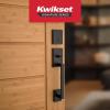 Kwikset San Clemente Front Door Lock Handle and Deadbolt Set, Entry Handleset Exterior with Interior Reversible Lever, Satin Nickel, Pick Resistant SmartKey Rekey Deadbolt Security(Matte Black)