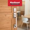 Kwikset San Clemente Front Door Lock Handle and Deadbolt Set, Entry Handleset Exterior with Interior Reversible Lever, Satin Nickel, Pick Resistant SmartKey Rekey Deadbolt Security(Satin Nickel)