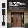 Kwikset San Clemente Front Door Lock Handle and Deadbolt Set, Entry Handleset Exterior with Interior Reversible Lever, Satin Nickel, Pick Resistant SmartKey Rekey Deadbolt Security(Matte Black)