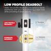 Kwikset San Clemente Front Door Lock Handle and Deadbolt Set, Entry Handleset Exterior with Interior Reversible Lever, Satin Nickel, Pick Resistant SmartKey Rekey Deadbolt Security(Venetian Bronze)