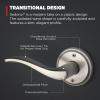 Kwikset Sedona Interior Privacy Door Handle with Lock, Door Lever for Bathroom and Bedroom, Satin Nickel Reversible Keyless Push Button Lock Door Lever, with Microban Protection(Satin Nickel)
