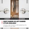 Kwikset Sedona Interior Privacy Door Handle with Lock, Door Lever for Bathroom and Bedroom, Satin Nickel Reversible Keyless Push Button Lock Door Lever, with Microban Protection(Satin Nickel)