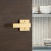 Kwikset Singapore Interior Privacy Door Handle with Lock, Door Lever For Bathroom and Bedroom, Matte Black Reversible Keyless Turn Lock, with Microban Protection(Satin Brass)