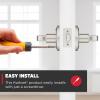 Kwikset Trafford Entry Door Handle with Lock and Key, Secure Keyed Reversible Lever Exterior, for Front Entrance and Bedrooms, Satin Nickel, Pick Resistant Smartkey Rekey Security and Microban(Satin Nickel)