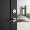 Kwikset Uptown Deadbolt Lock, Matte Black Round Exterior Keyed Front Entry Door, Pick Resistant SmartKey Rekey Security, Single Cylinder Dead Bolt, with Microban Protection(Polished Chrome)