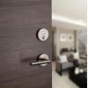 Kwikset Uptown Deadbolt Lock, Matte Black Round Exterior Keyed Front Entry Door, Pick Resistant SmartKey Rekey Security, Single Cylinder Dead Bolt, with Microban Protection(Satin Nickel)