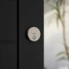 Kwikset Uptown Deadbolt Lock, Matte Black Round Exterior Keyed Front Entry Door, Pick Resistant SmartKey Rekey Security, Single Cylinder Dead Bolt, with Microban Protection(Satin Nickel)