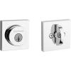 Kwikset 158 Milan Deadbolt Lock, Polished Chrome Square Exterior Keyed Front Entry Door, Pick Resistant SmartKey Rekey Security, Single Cylinder Dead Bolt, with Microban Protection(Polished Chrome)