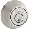 Kwikset 660 Deadbolt Deadbolt Lock, Antique Brass Round Exterior Keyed Front Entry Door, Pick Resistant SmartKey Rekey Security, Single Cylinder Dead Bolt, with Microban Protection(Satin Nickel)