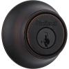 Kwikset 660 Deadbolt Deadbolt Lock, Antique Brass Round Exterior Keyed Front Entry Door, Pick Resistant SmartKey Rekey Security, Single Cylinder Dead Bolt, with Microban Protection(Venetian Bronze)