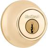 Kwikset 660 Deadbolt Deadbolt Lock, Antique Brass Round Exterior Keyed Front Entry Door, Pick Resistant SmartKey Rekey Security, Single Cylinder Dead Bolt, with Microban Protection(Polished Brass)