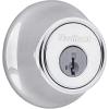 Kwikset 660 Deadbolt Deadbolt Lock, Polished Brass Round Exterior Keyed Front Entry Door, Pick Resistant SmartKey Rekey Security, Single Cylinder Dead Bolt(Polished Chrome)