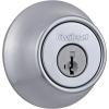 Kwikset 660 Deadbolt Deadbolt Lock, Polished Brass Round Exterior Keyed Front Entry Door, Pick Resistant SmartKey Rekey Security, Single Cylinder Dead Bolt(Satin Chrome)