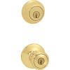 Kwikset 690 Tylo Entry Knob and Single Cylinder Deadbolt Combo 1-Pack, Satin Chrome(Polished Brass)