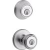 Kwikset 690 Tylo Entry Knob and Single Cylinder Deadbolt Combo 1-Pack, Satin Chrome(Satin Chrome)