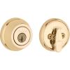 Kwikset 780 Deadbolt Lock, Polished Brass Round Exterior Keyed Front Entry Door, Pick Resistant SmartKey Rekey Security, Single Cylinder Dead Bolt, with Microban Protection(Polished Brass)