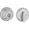 Kwikset 780 Deadbolt Lock, Polished Brass Round Exterior Keyed Front Entry Door, Pick Resistant SmartKey Rekey Security, Single Cylinder Dead Bolt, with Microban Protection(Satin Chrome)