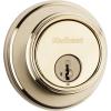 Kwikset 816 KeyControl Deadbolt Deadbolt Lock, Matte Black Round Exterior Keyed Front Entry Door, Pick Resistant SmartKey Rekey Security, Single Cylinder Dead Bolt, with Microban Protection(Polished Brass)