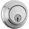 Kwikset 816 KeyControl Deadbolt Deadbolt Lock, Matte Black Round Exterior Keyed Front Entry Door, Pick Resistant SmartKey Rekey Security, Single Cylinder Dead Bolt, with Microban Protection(Satin Chrome)