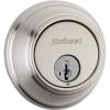 Kwikset 816 KeyControl Deadbolt Deadbolt Lock, Matte Black Round Exterior Keyed Front Entry Door, Pick Resistant SmartKey Rekey Security, Single Cylinder Dead Bolt, with Microban Protection(Satin Nickel)