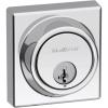 Kwikset 816 KeyControl Deadbolt Deadbolt Lock, Matte Black Round Exterior Keyed Front Entry Door, Pick Resistant SmartKey Rekey Security, Single Cylinder Dead Bolt, with Microban Protection(Polished Chrome)