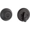 Kwikset 980 Deadbolt Lock, Matte Black Round Exterior Keyed Front Entry Door, Pick Resistant SmartKey Rekey Security, Single Cylinder Dead Bolt, with Microban Protection(Matte Black)