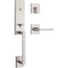 Kwikset 98180-015 818VNHxHFL SQT 514 SMT CP Vancouver Handleset with Halifax – Matte Black(Satin Nickel)
