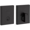 Kwikset Crosstown Deadbolt Lock, Matte Black, Rectangular Exterior Keyed Front Entry Door,(Matte Black)