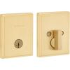 Kwikset Crosstown Deadbolt Lock, Matte Black, Rectangular Exterior Keyed Front Entry Door,(Satin Brass)