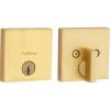 Kwikset Downtown Deadbolt Lock, Satin Brass Square Exterior Keyed Front Entry Door, Pick Resistant SmartKey Rekey Security, Single Cylinder Dead Bolt, with Microban Protection(Satin Brass)