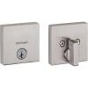 Kwikset Downtown Deadbolt Lock, Satin Brass Square Exterior Keyed Front Entry Door, Pick Resistant SmartKey Rekey Security, Single Cylinder Dead Bolt, with Microban Protection(Satin Nickel)