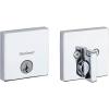 Kwikset Downtown Deadbolt Lock, Satin Brass Square Exterior Keyed Front Entry Door, Pick Resistant SmartKey Rekey Security, Single Cylinder Dead Bolt, with Microban Protection(Polished Chrome)