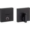 Kwikset Downtown Deadbolt Lock, Satin Brass Square Exterior Keyed Front Entry Door, Pick Resistant SmartKey Rekey Security, Single Cylinder Dead Bolt, with Microban Protection(Matte Black)