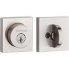 Kwikset Halifax Deadbolt Lock, Satin Nickel Square Exterior Keyed Front Entry Door, Pick Resistant SmartKey Rekey Security, Single Cylinder Dead Bolt, with Microban Protection
