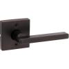 Kwikset Halifax Interior Privacy Door Handle with Lock, Door Lever For Bathroom and Bedroom, Matte Black Reversible Keyless Push Button Lock Door Lever, with Microban Protection, Square Rose(Venetian Bronze)