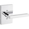 Kwikset Halifax Interior Privacy Door Handle with Lock, Door Lever For Bathroom and Bedroom, Matte Black Reversible Keyless Push Button Lock Door Lever, with Microban Protection(Polished Chrome)