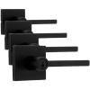Kwikset Halifax Keyed Entry Lever and Single Cylinder Deadbolt Combo Pack featuring SmartKey® in Matte Black(Matte Black)