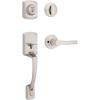 Kwikset Henley Front Door Lock Handle and Deadbolt Set, Entry Handleset Exterior with Interior Reversible Lever, Satin Nickel, Pick Resistant SmartKey Rekey Deadbolt Security, with Microban Protection(Satin Nickel)