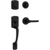 Kwikset Henley Front Door Lock Handle and Deadbolt Set, Entry Handleset Exterior with Interior Reversible Lever, Satin Nickel, Pick Resistant SmartKey Rekey Deadbolt Security, with Microban Protection(Matte Black)