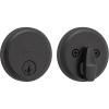 Kwikset Hometown Deadbolt Lock, Satin Brass, Round Exterior Keyed Front Entry Door, Pick Resistant SmartKey Rekey Security, Single Cylinder Dead Bolt Door Lock, with Microban Protection(Matte Black)