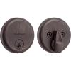 Kwikset Hometown Deadbolt Lock, Satin Brass, Round Exterior Keyed Front Entry Door, Pick Resistant SmartKey Rekey Security, Single Cylinder Dead Bolt Door Lock, with Microban Protection(Venetian Bronze)