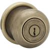 Kwikset Juno Interior Privacy Door Knob with Lock, Door Handle For Bathroom and Bedroom, Satin Nickel Keyless Turn Lock Doorknob, with Microban Protection(Antique Brass)