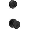 Kwikset Maven Front Door Lock Handle and Deadbolt Set, Entry Handleset Round Exterior with Interior Door Knob, Secure Locking Deadbolt, Matte Black, with Microban Protection(Matte Black)
