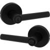 Kwikset Milan Entry Door Handle with Lock and Key, Secure Keyed Reversible Lever Exterior, Doorlock, For Front Entrance and Bedrooms, Matte Black, Pick Resistant Smartkey Rekey Security