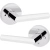 Kwikset Milan Interior Privacy Door Handle with Lock, Door Lever For Bathroom and Bedroom, Polished Chrome Reversible Keyless Push Button Lock Door Lever