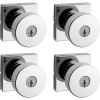 imageKwikset Pismo Entry Door Knob with Lock and Key Secure Keyed Handle Exterior Front Entrance and Bedroom Matte Black Pick Resistant SmartKey Rekey Security and MicrobanPolished Chrome