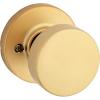 Kwikset Pismo Interior Passage Door Knob, Handle For Closet and Hallway Doors, Non-Locking Doorknob in Matte Black, with Microban Protection(Satin Brass)