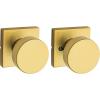 Kwikset Pismo Interior Passage Door Knob, Handle for Closet and Hallway Doors, Non-Locking Doorknob, Satin Brass, Square, Microban Protection(Satin Brass)